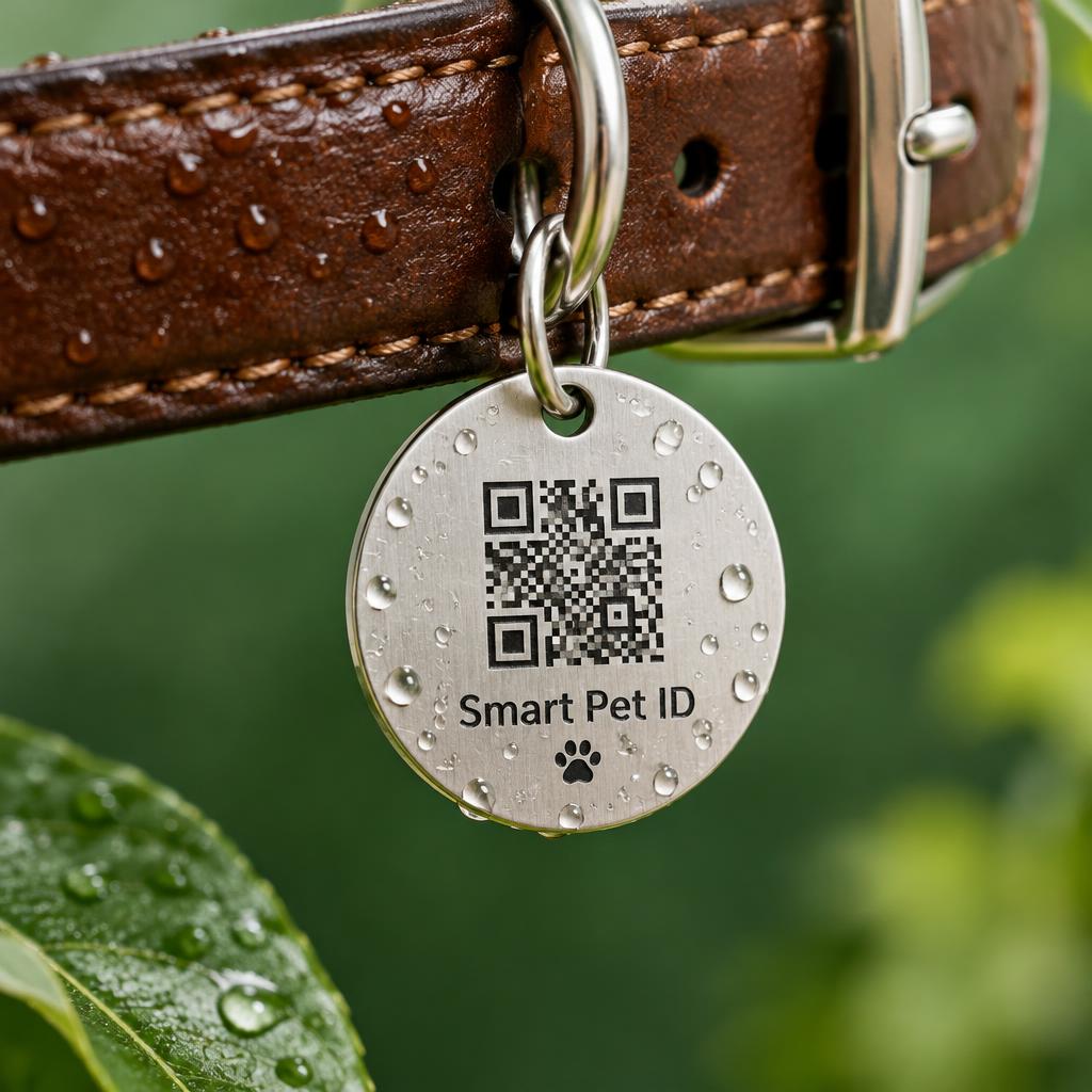Medaglietta Smart Pet ID incisa in acciaio inox
